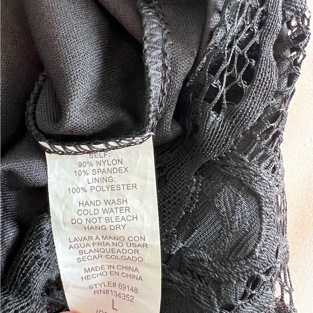 Ambiance Black Long Sleeve Lace Dress – Size L - Picture 6 of 9